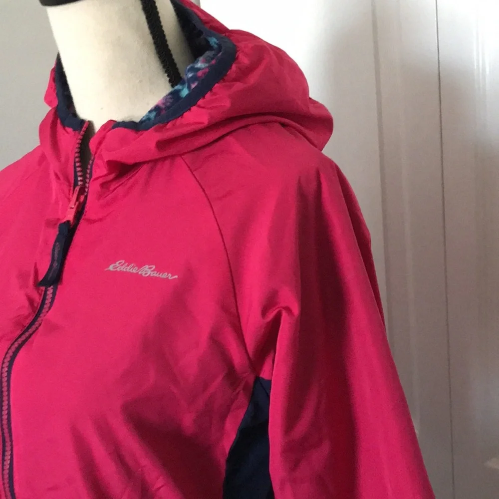 Eddie Bauer Girls' Lightweight Reversible Hooded Fleece Jacket | M 10-12